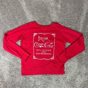 Coca-Cola Brand Red Crewneck Sweatshirt Womens Size XL Extra Large